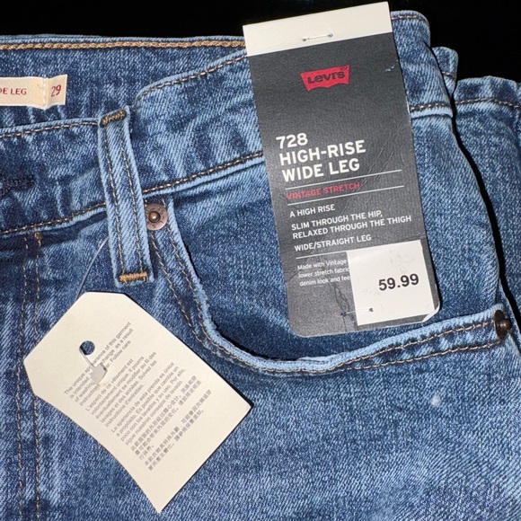 Levi's 728 High-Rise Wide Leg (Sweet Success) Women's Jeans 29x32 - Picture 5 of 8
